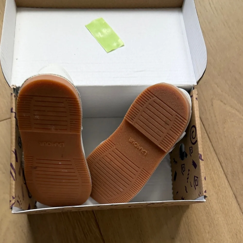 White Kids T-Strap Leather Shoes